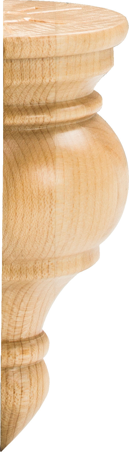 2-3/4" W x 1-3/8" D x 4-1/2" H Maple Transition Finial