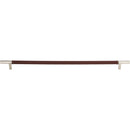 Zanzibar Brown Appliance Pull 17 Inch (c-c) Leather Polished Chrome