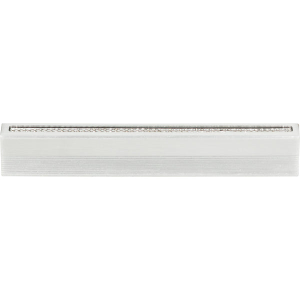 Crystal Inset Thin Pull 3 3/4 Inch (c-c) Matte Chrome