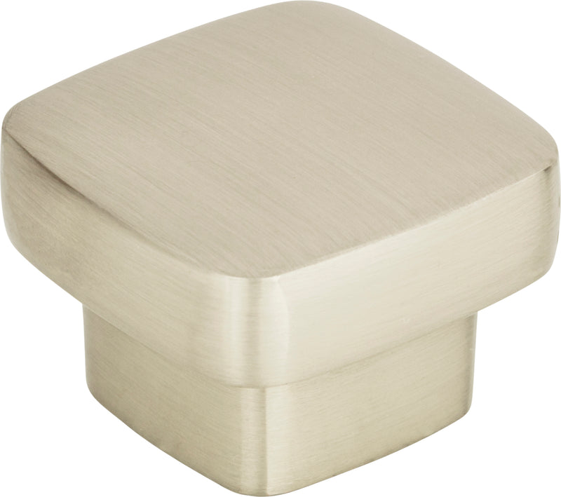 Chunky Square Knob Medium 1 7/16 Inch Brushed Nickel