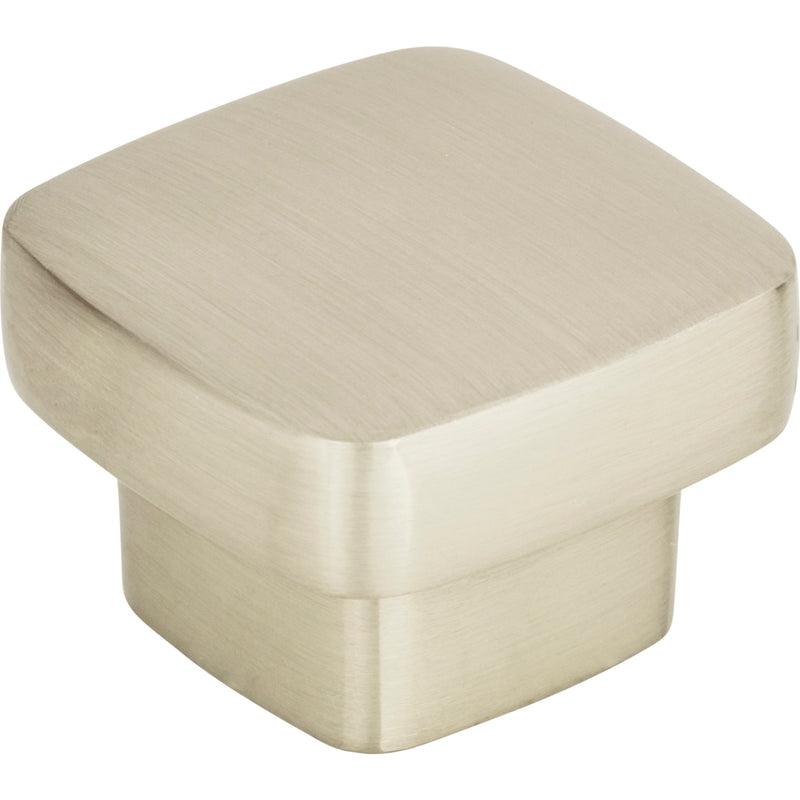 Chunky Square Knob Medium 1 7/16 Inch Brushed Nickel