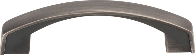 96 mm Center-to-Center Brushed Pewter Merrick Cabinet Pull