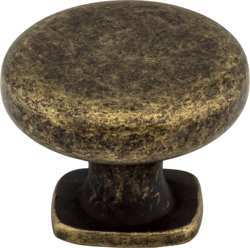 1-3/8" Diameter Distressed Antique Brass Belcastel 1 Cabinet Knob