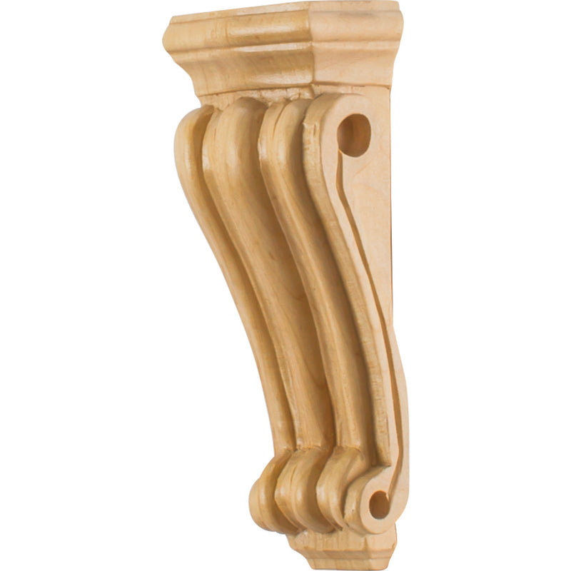 2-5/16" W x 1-1/2" D x 6" H Alder Scrolled Corbel