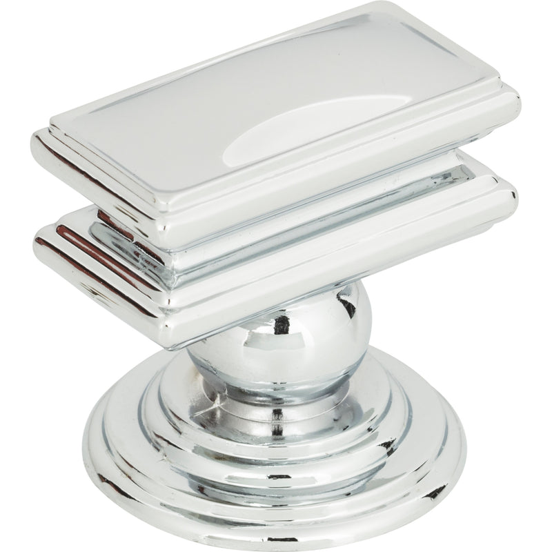 Campaign Rectangle Knob 1 1/2 Inch Polished Chrome