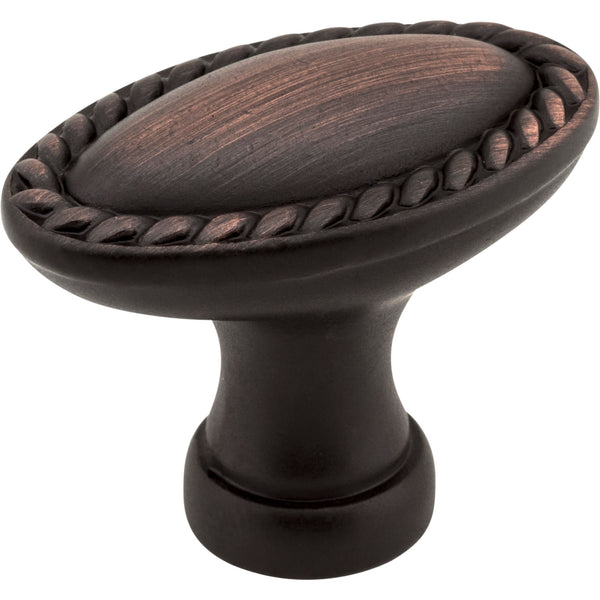 1-3/8" Overall Length Brushed Oil Rubbed Bronze Oval Rope Detailed Lindos Cabinet Knob
