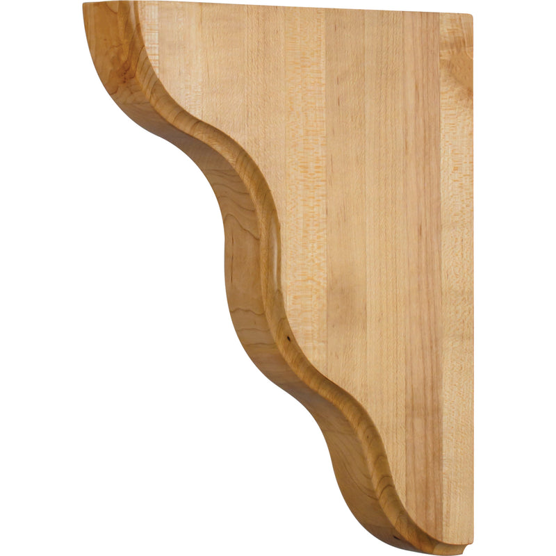 1-3/4" W x 8-1/2" D x 11" H Rubberwood Smooth Contour Corbel