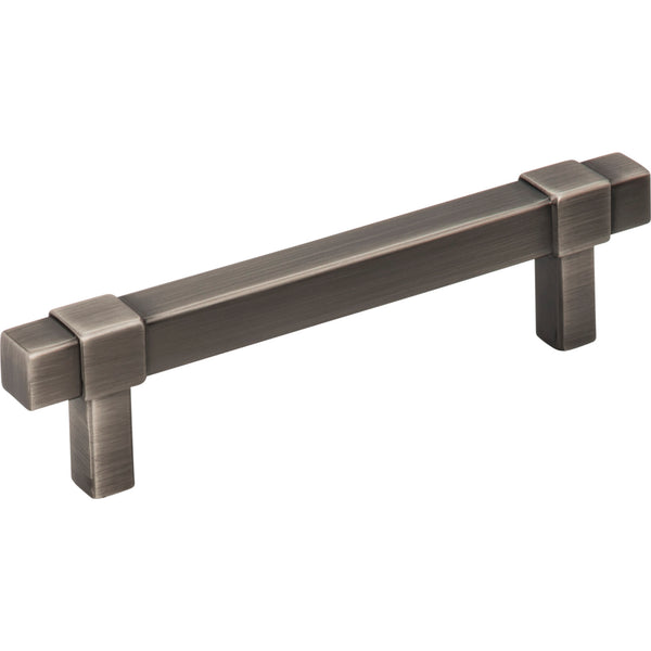 96 mm Center-to-Center Brushed Pewter Square Zane Cabinet Pull