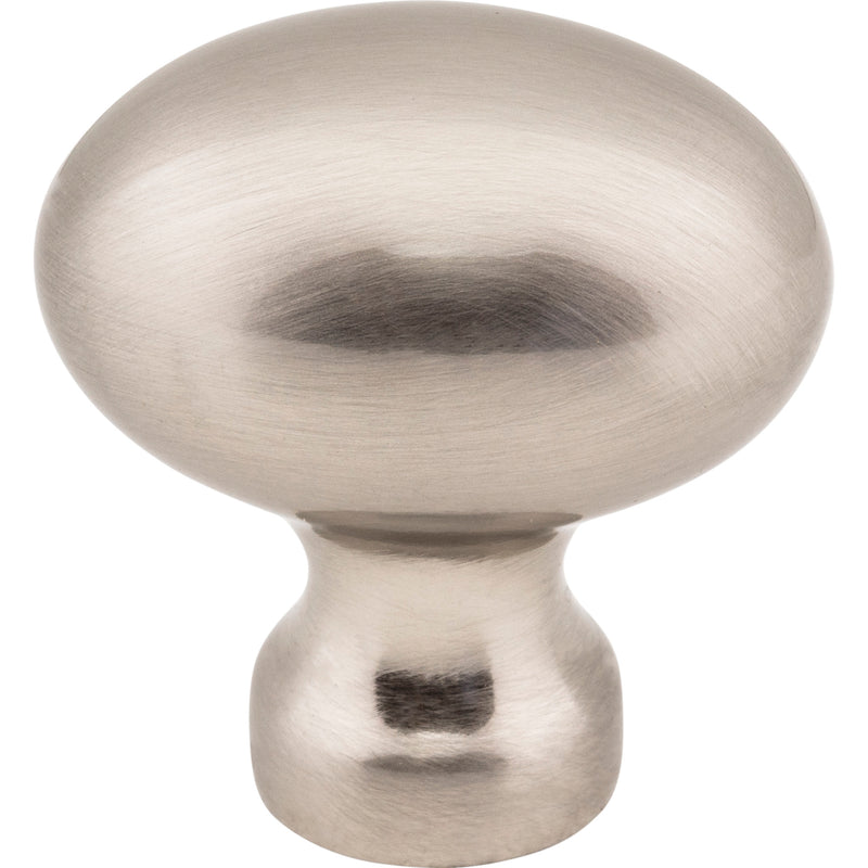 1-3/16" Overall Length Satin Nickel Football Bordeaux Cabinet Knob