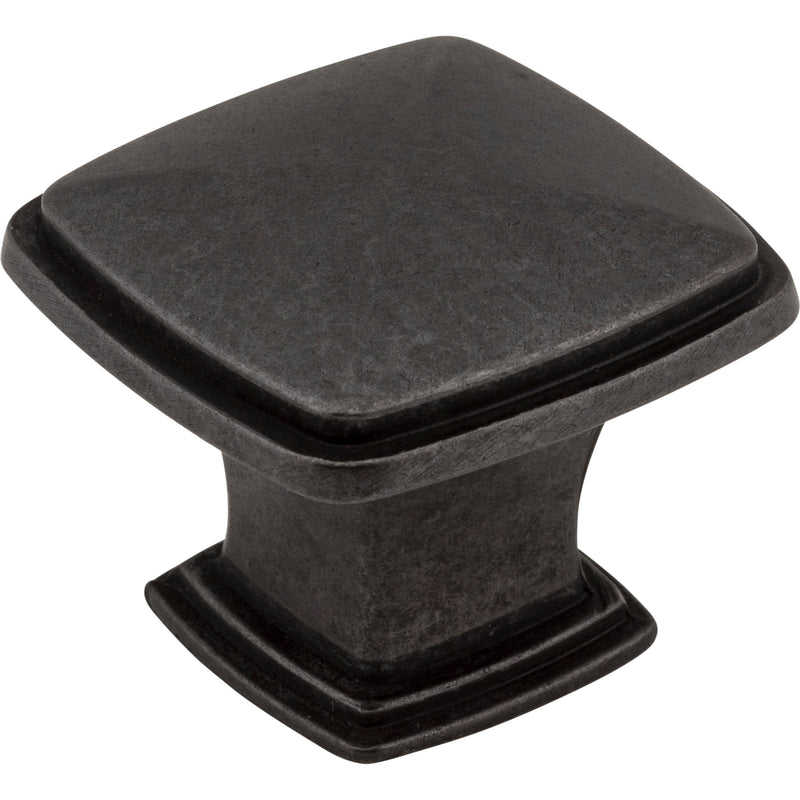 1-3/16" Overall Length Gun Metal Square Milan 1 Cabinet Knob