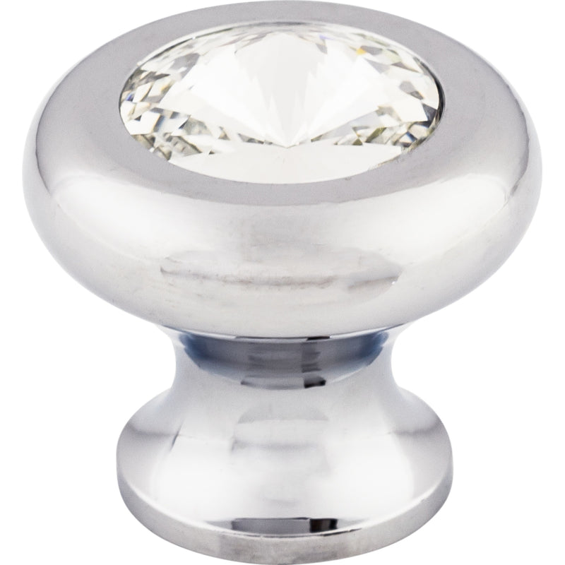 Hayley Crystal Knob Clear 1 3/16 Inch Polished Chrome Base