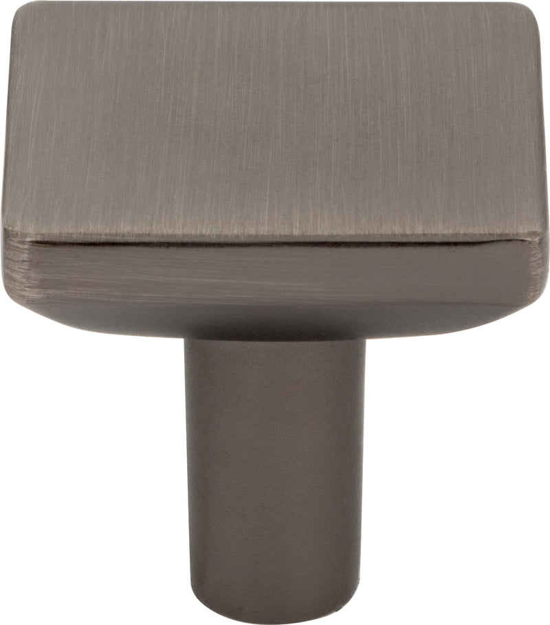 1-1/4" Overall Length Brushed Pewter Walker 1 Square Knob