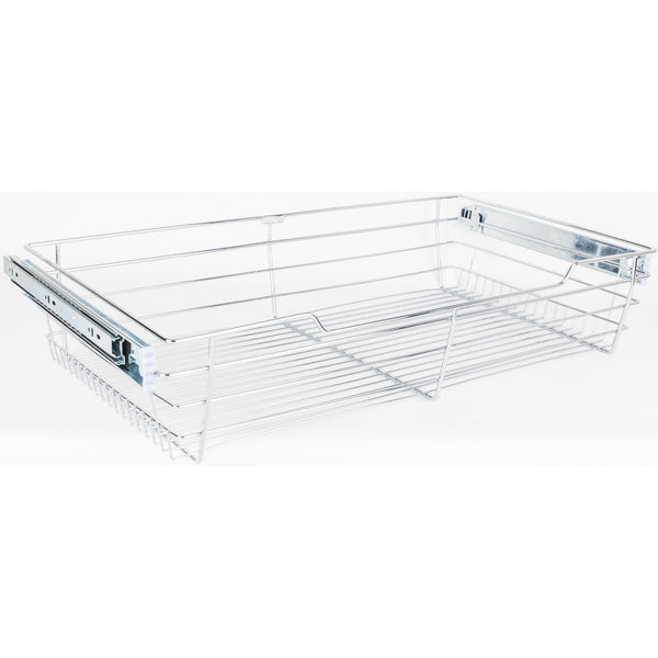 Chrome Closet Pullout Basket with Slides 14"D x 23"W x 6"H