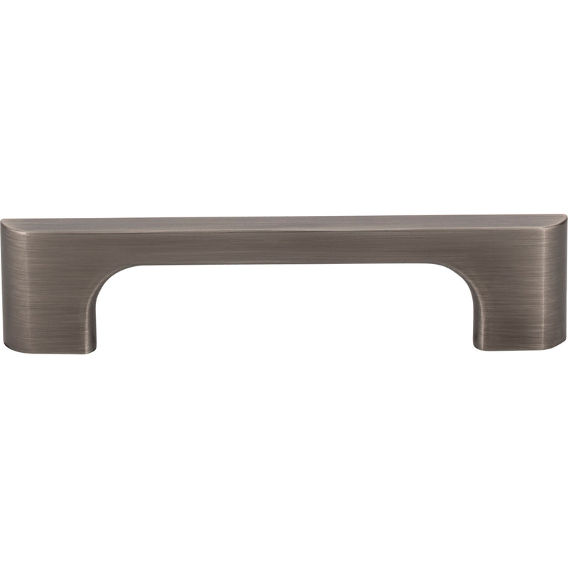 96 mm Center-to-Center Brushed Pewter Asymmetrical Leyton Cabinet Pull