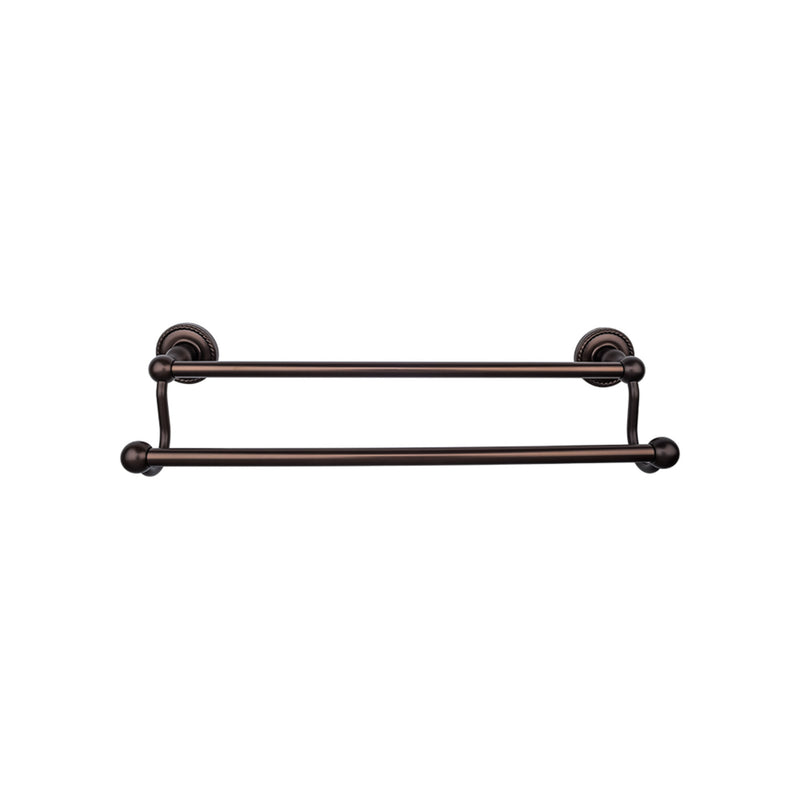 Edwardian Bath Towel Bar 30 In. Double - Rope Backplate Oil Rubbed Bronze