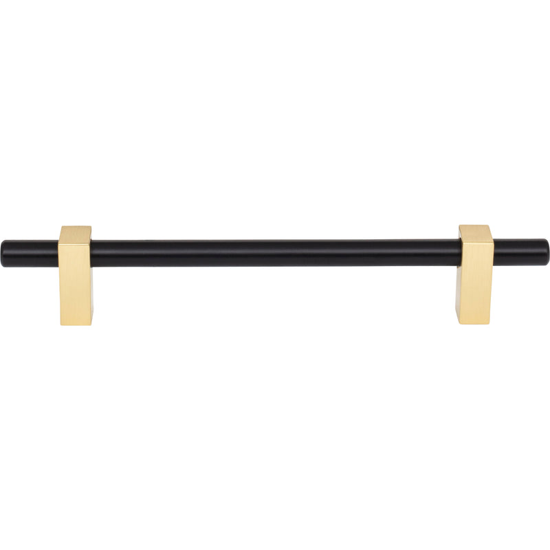 160 mm Center-to-Center Matte Black with Brushed Gold Larkin Cabinet Bar Pull