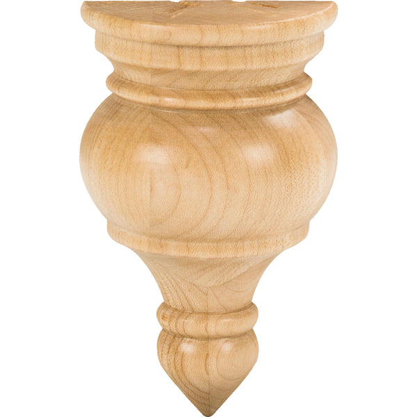 2-3/4" W x 1-3/8" D x 4-1/2" H Maple Transition Finial