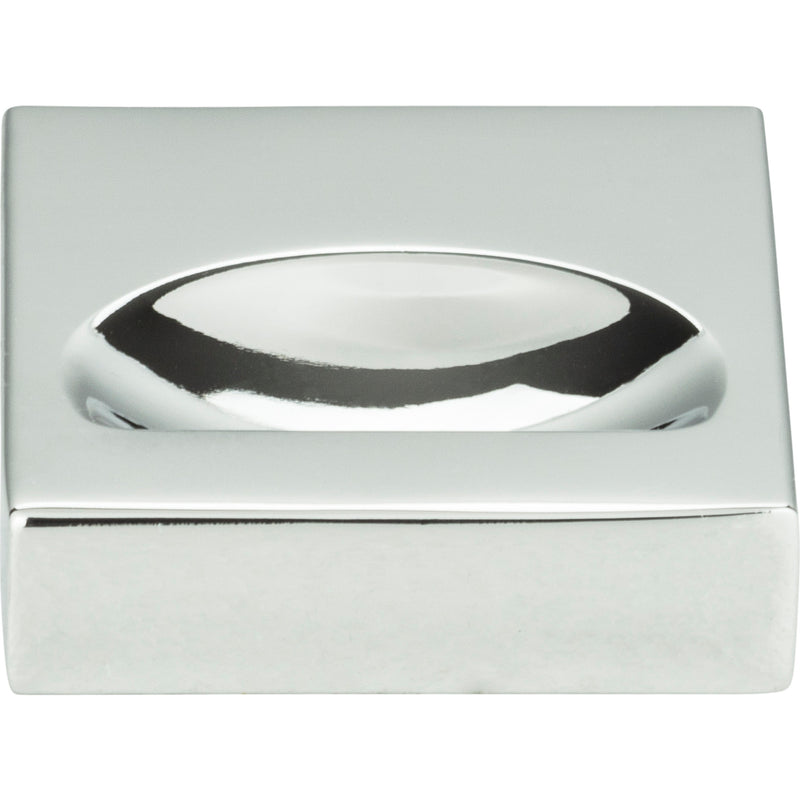 Thin Square Knob 1 1/4 Inch Polished Chrome