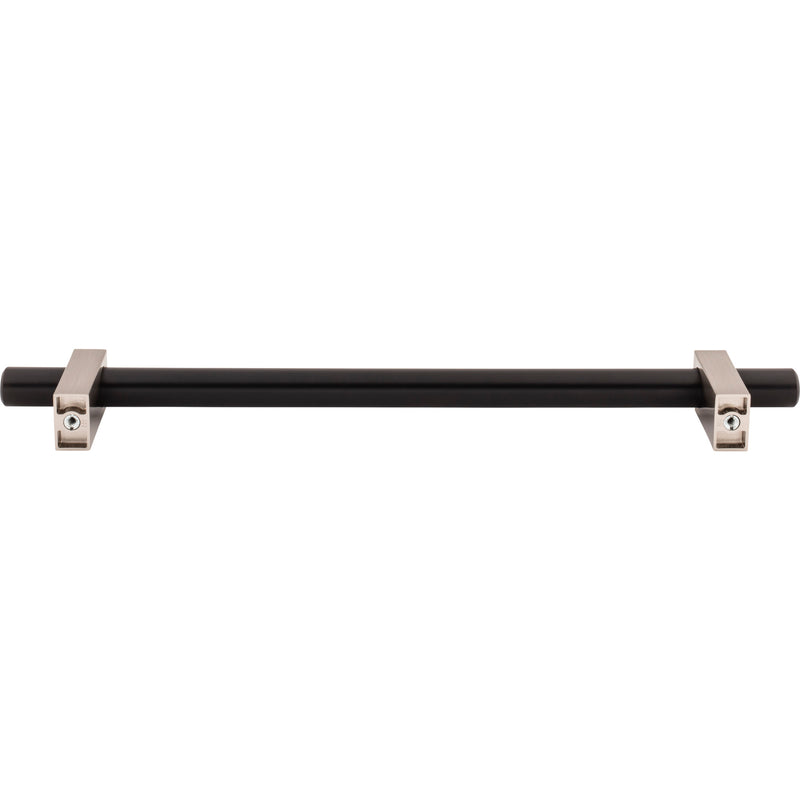 12" Center-to-Center Matte Black with Satin Nickel Larkin Appliance Handle