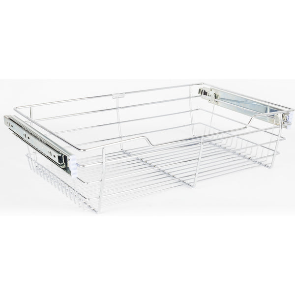 Chrome Closet Pullout Basket with Slides 16"D x 29"W x 6"H