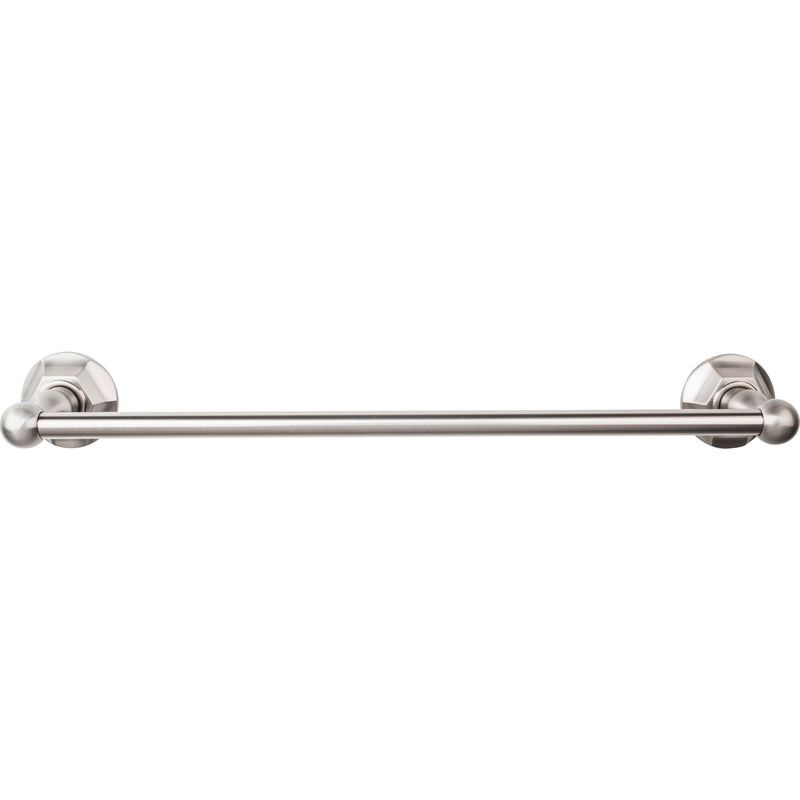 Edwardian Bath Towel Bar 18 Inch Single - Hex Backplate Brushed Satin Nickel