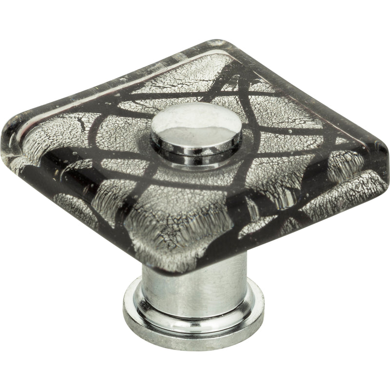 Eclipse Glass Square Knob 1 1/2 Inch Polished Chrome