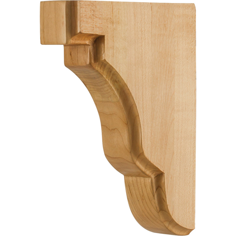 1-3/4" W x 5" D x 7" H Maple Square Edge Corbel