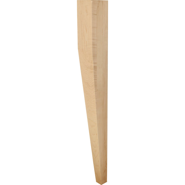 2-3/4" W x 2-3/4" D x 25-1/4" H Alder Two Side Tapered Post