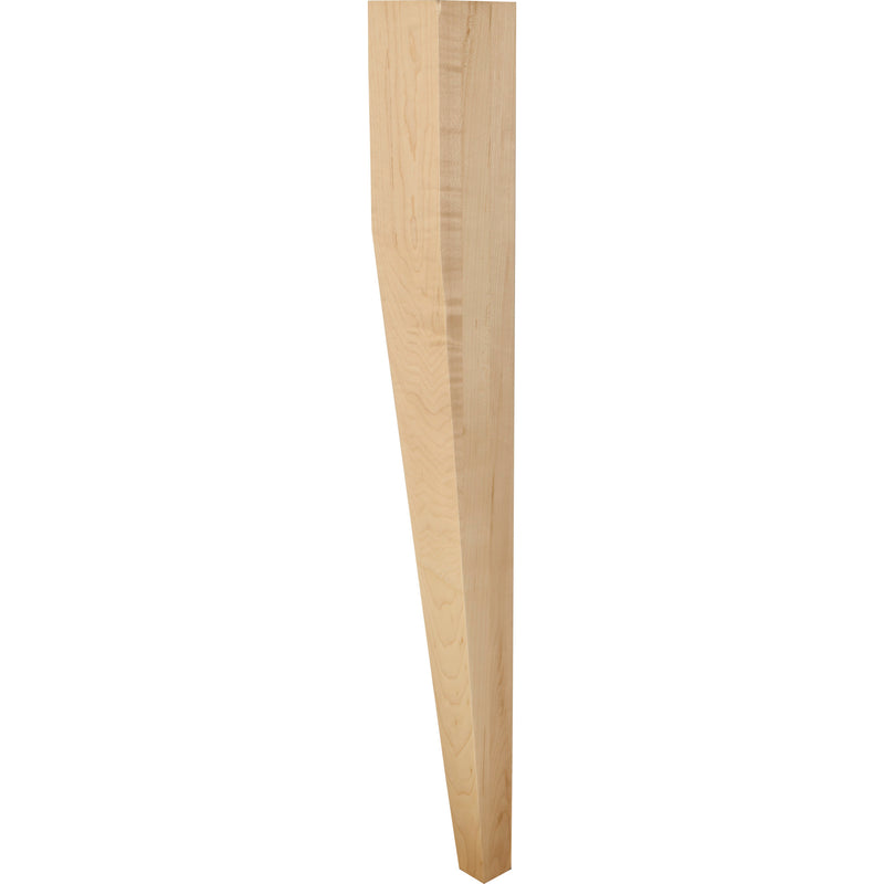 2-3/4" W x 2-3/4" D x 25-1/4" H Hard Maple Two Side Tapered Post