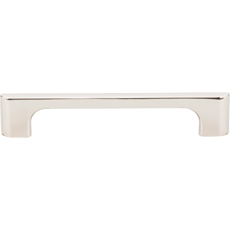 128 mm Center-to-Center Polished Nickel Asymmetrical Leyton Cabinet Pull