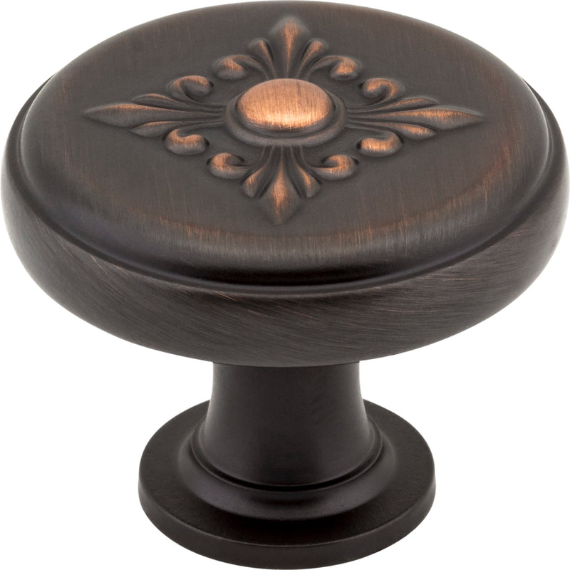 1-3/8" Diameter Brushed Oil Rubbed Bronze Baroque Lafayette Cabinet Knob