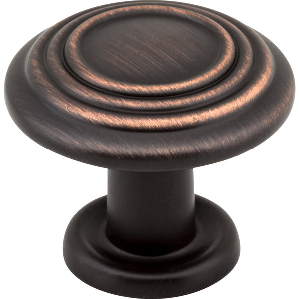 1-1/4" Diameter Brushed Oil Rubbed Bronze Stacked Ring Vienna Cabinet Mushroom Knob