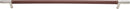 Zanzibar Brown Appliance Pull 17 Inch (c-c) Leather Polished Chrome