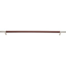 Zanzibar Brown Appliance Pull 17 Inch (c-c) Leather Polished Chrome