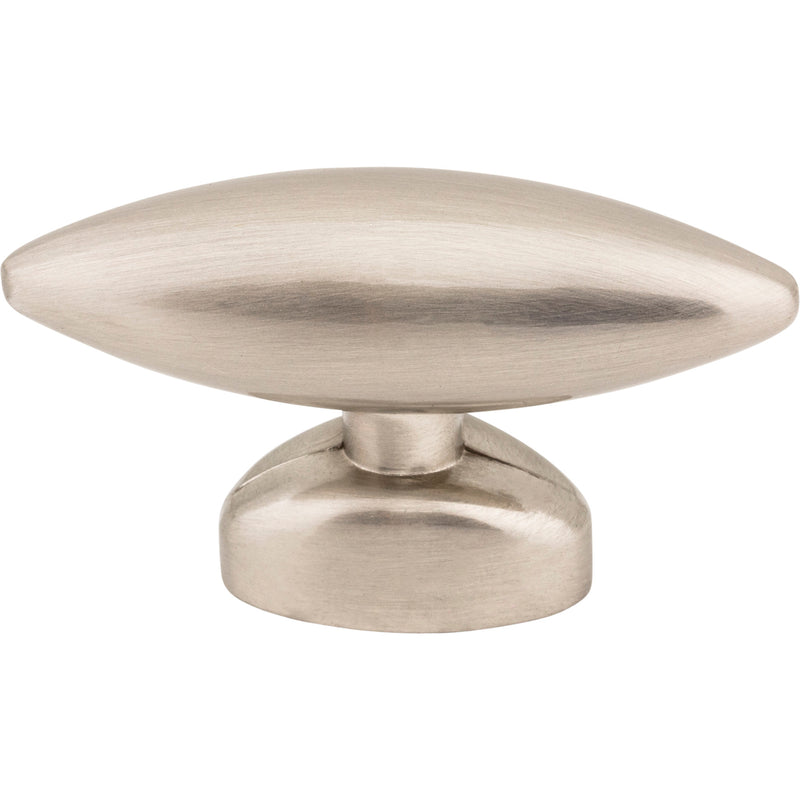 1-9/16" Overall Length Satin Nickel Football Verona Cabinet "T" Knob