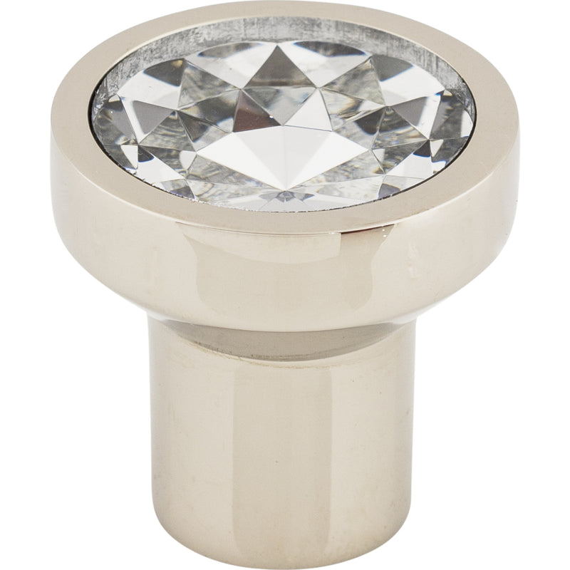 Wentworth Crystal Knob 1 1/8 Inch Polished Nickel Base