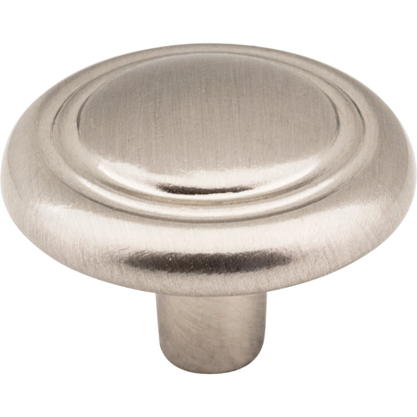 1-1/4" Diameter Satin Nickel Button Vienna Cabinet Mushroom Knob