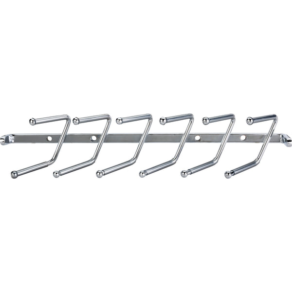 Polished Chrome Screw-Mount Tie Rack