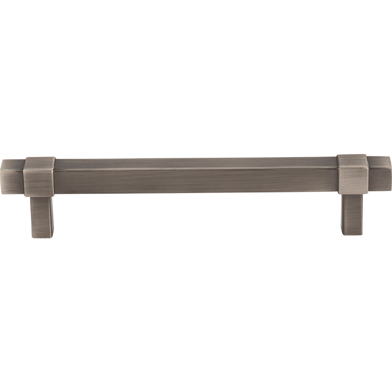 128 mm Center-to-Center Brushed Pewter Square Zane Cabinet Pull