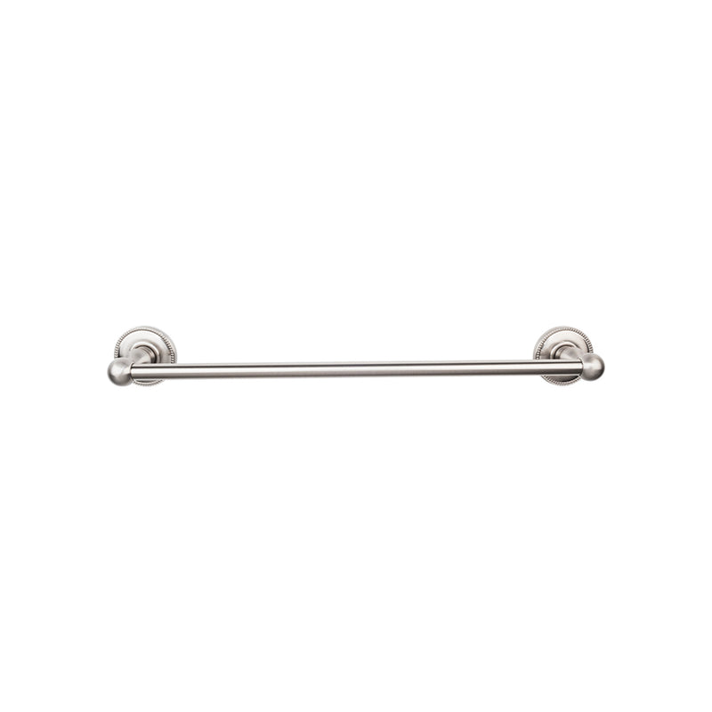 Edwardian Bath Towel Bar 24 In. Single - Beaded Bplate Brushed Satin Nickel