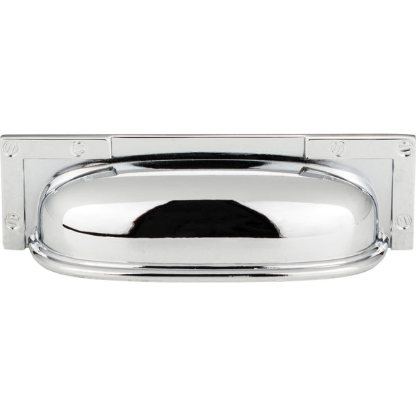 Campaign L-Bracket Cup Pull 3 3/4 Inch (c-c) Polished Chrome