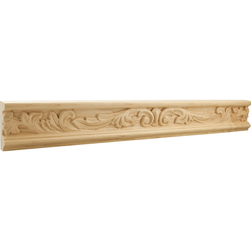 1" D x 3" H Basswood Acanthus Leaf Hand Carved Moulding