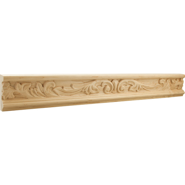1" D x 3" H Cherry Acanthus Leaf Hand Carved Moulding