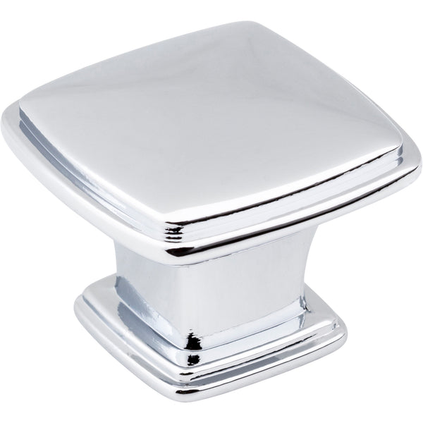 1-3/16" Overall Length Polished Chrome Square Milan 1 Cabinet Knob
