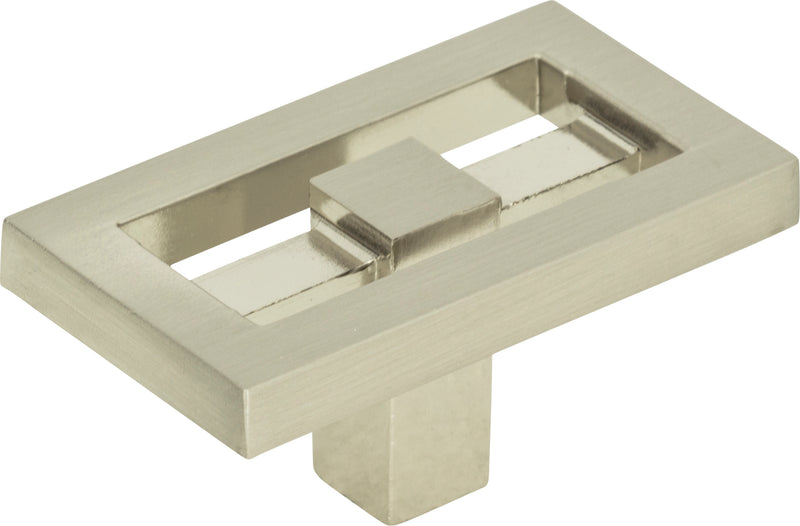 Nobu Rectangle Knob 1 3/4 Inch Brushed Nickel