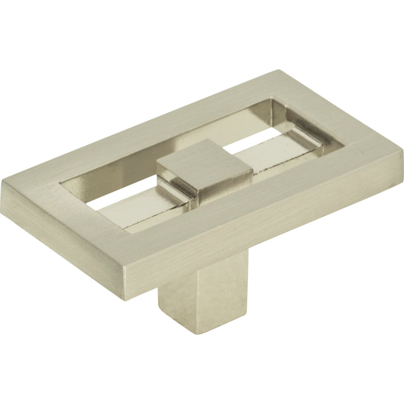 Nobu Rectangle Knob 1 3/4 Inch Brushed Nickel