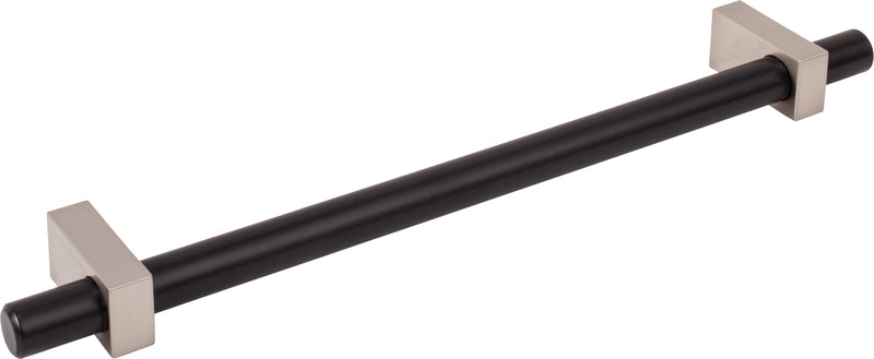 12" Center-to-Center Matte Black with Satin Nickel Larkin Appliance Handle