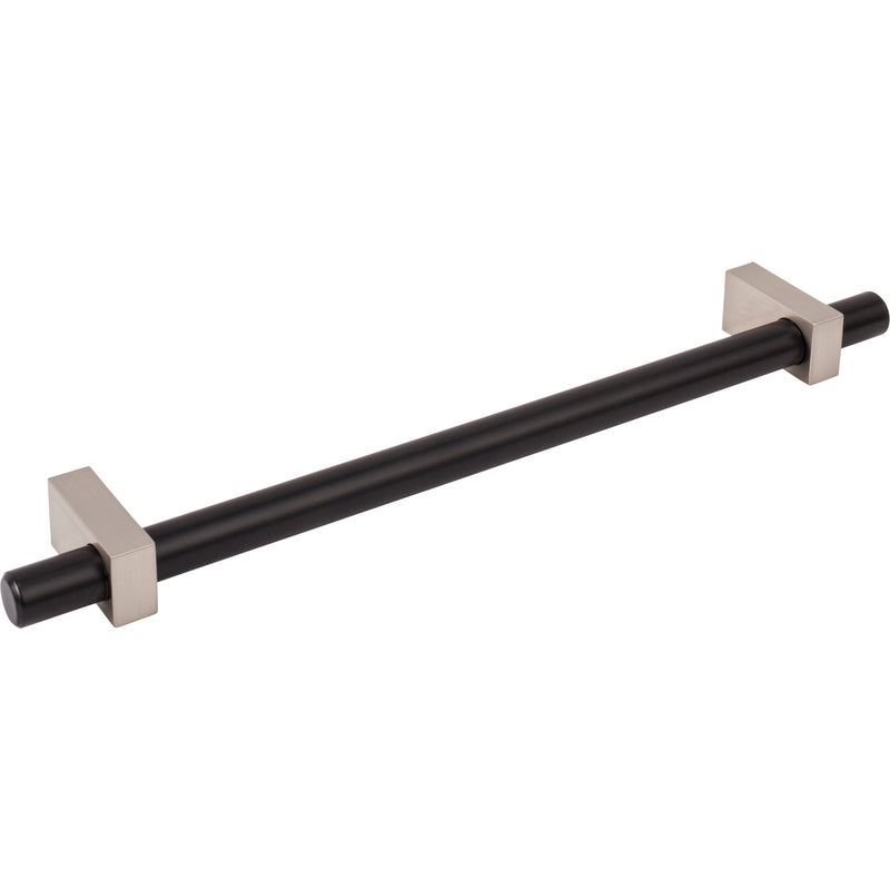 12" Center-to-Center Matte Black with Satin Nickel Larkin Appliance Handle