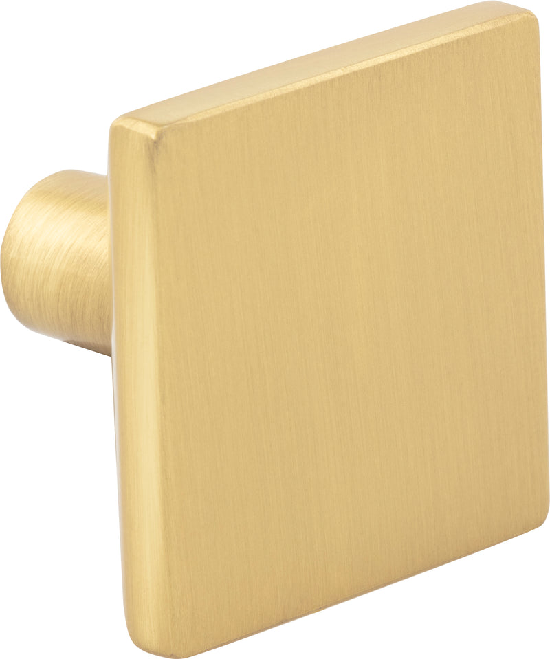 1-5/8" Overall Length Brushed Gold Walker 1 Square Knob