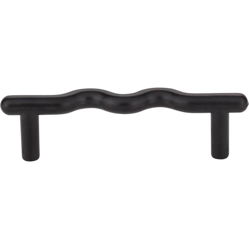 3" Center-to-Center Matte Black Wavy Verona Cabinet Pull